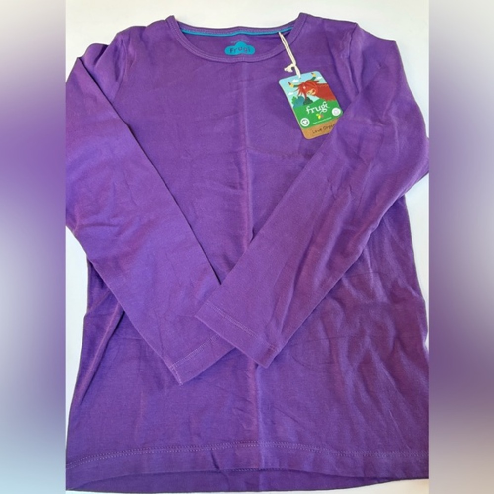 Frugi Organic Cotton Long Sleeve Tee – Purple (9-10 Years)